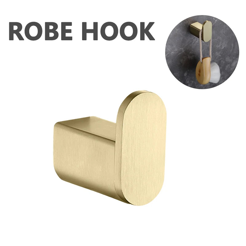 Brushed Gold Towel Ring Holder Bar Rack Brush/Paper