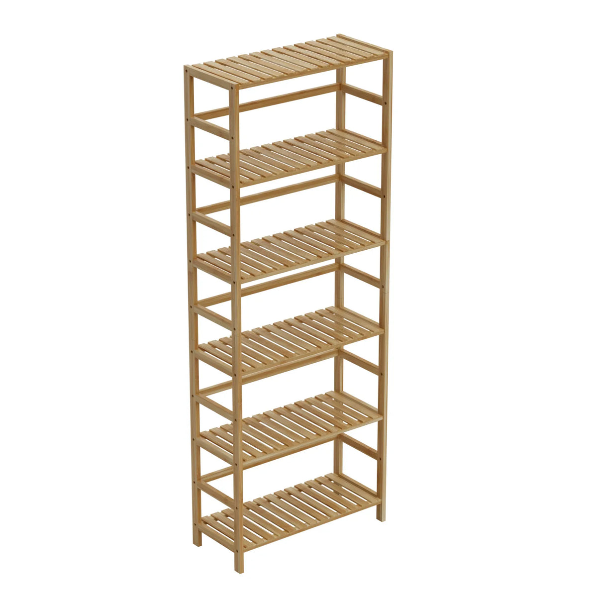 6-Tier Freestanding Bamboo Bookcase Storage Shelf Bathroom