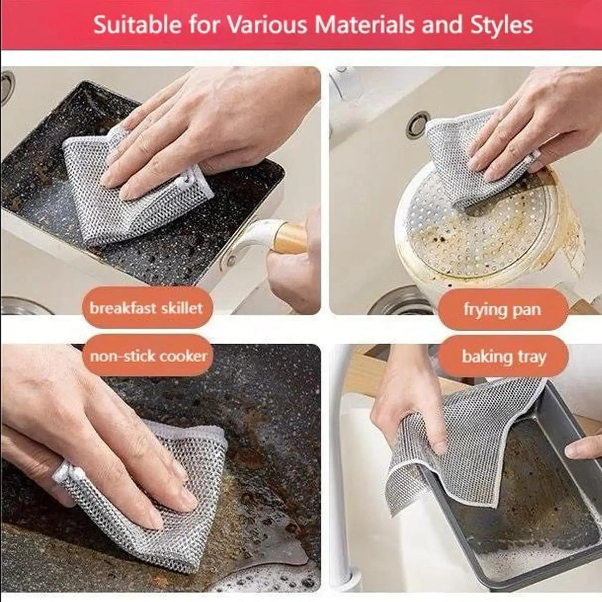 5/10/20/30pcs Dishcloths Multi-Purpose Wire Dishcloth Wet & Dry