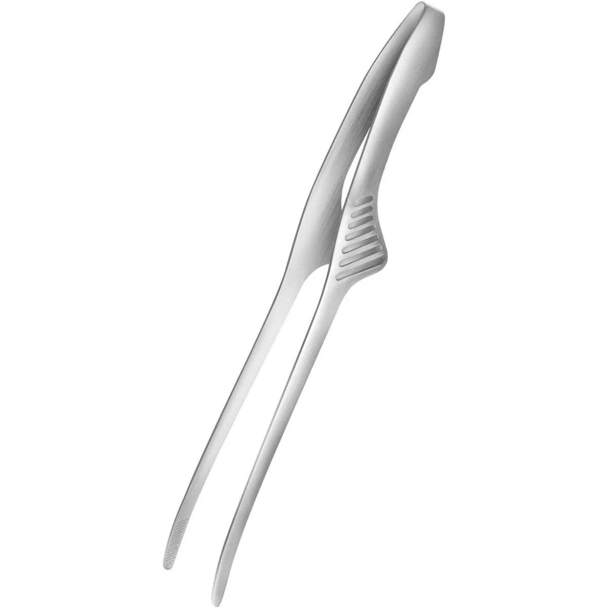 Silver Stainless Steel Bbq Tongs Non Slip Easy