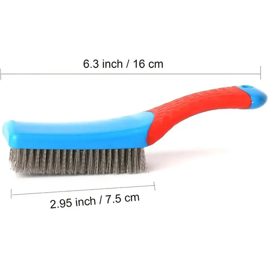 Wire Brush Duty Stainless Bristles Plastic Handle Grip
