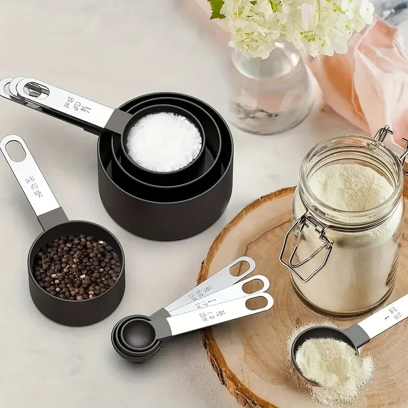 8pcs Measuring Cups & Spoons Stackable Nesting Measure