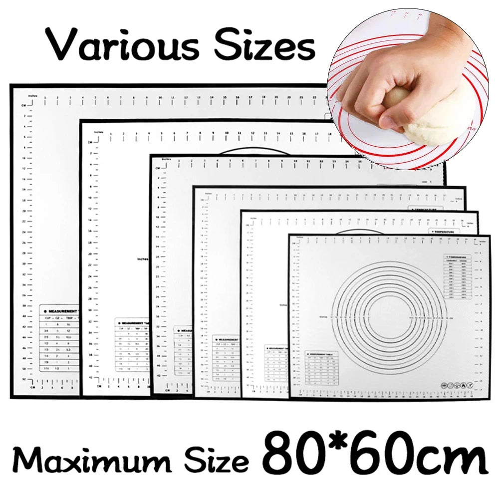 Black Red Kneading Dough Mat Silicone Baking Mat