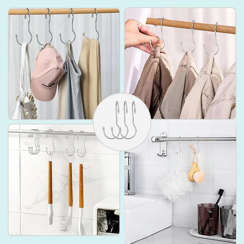 Shape Hooks Closet Hanging Twist Design Metal Bags