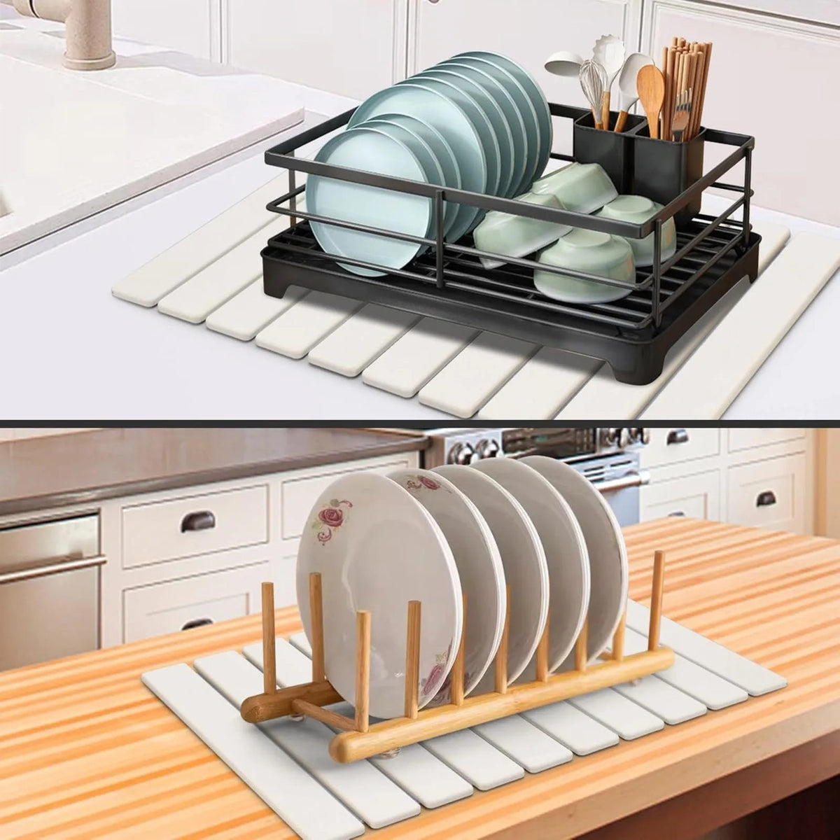 30x40cm Stone Dish Drying Mat Foldable Dish Drying