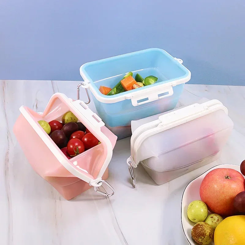 Travel Silicone Premium Reusable Food Storage Bags Food
