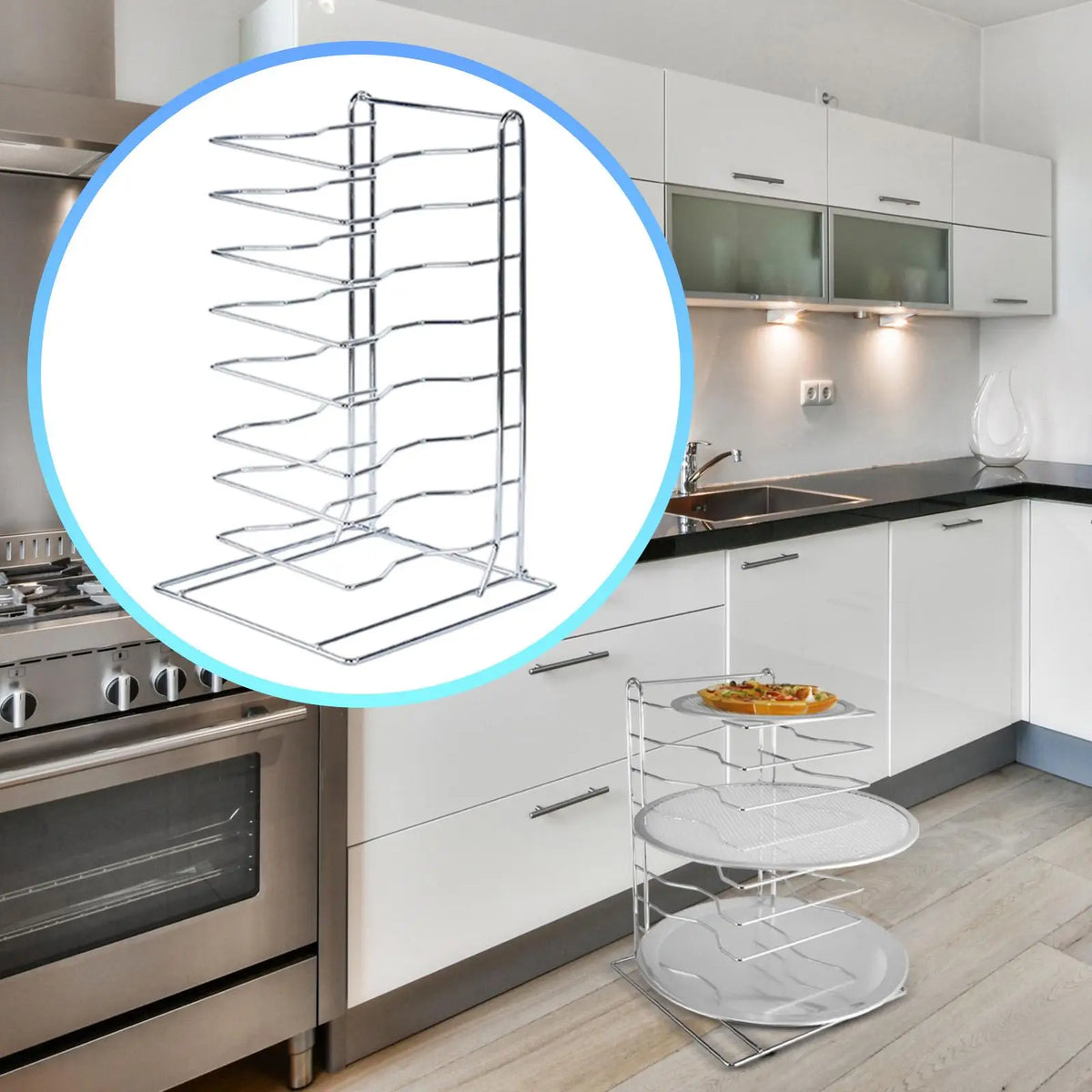 Pizza Rack Stand Multipurpose Heavy Duty Storage Space