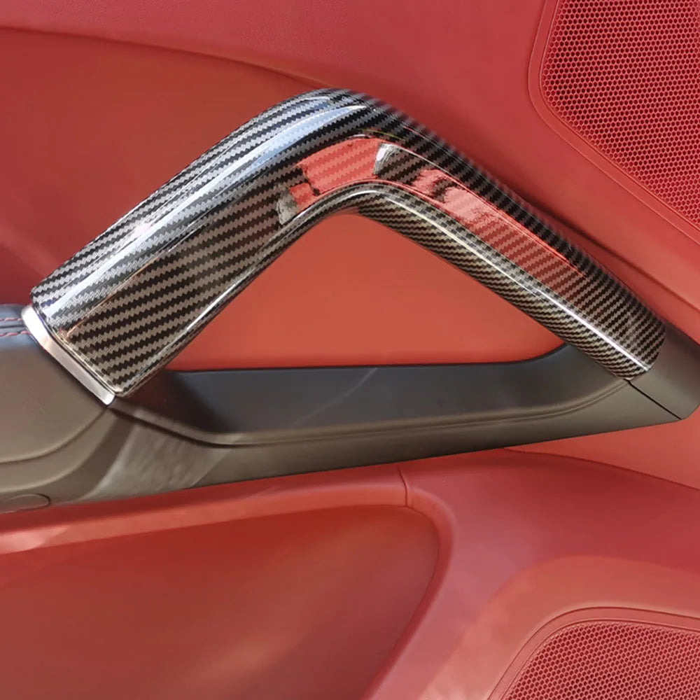 Car Abs Carbon Fiber Interior Door Pull Handle