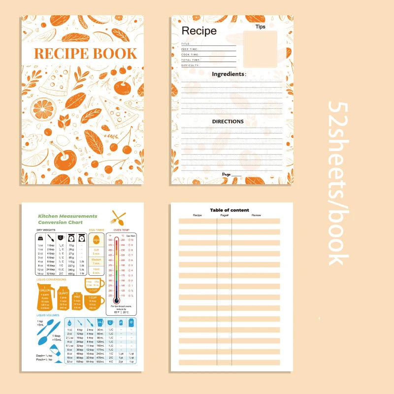 Mr Paper 52 Sheets Spiral Recipe Book Cooking