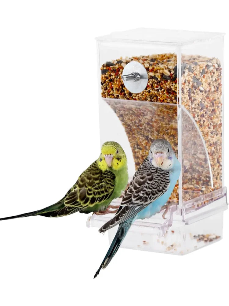 No Mess Automatic Bird Feeder Transparent Food Container
