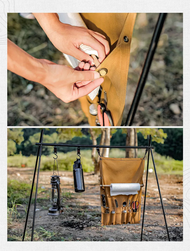 Outdoor Canvas Utensil Organizer Wall Mounted Paper Towel