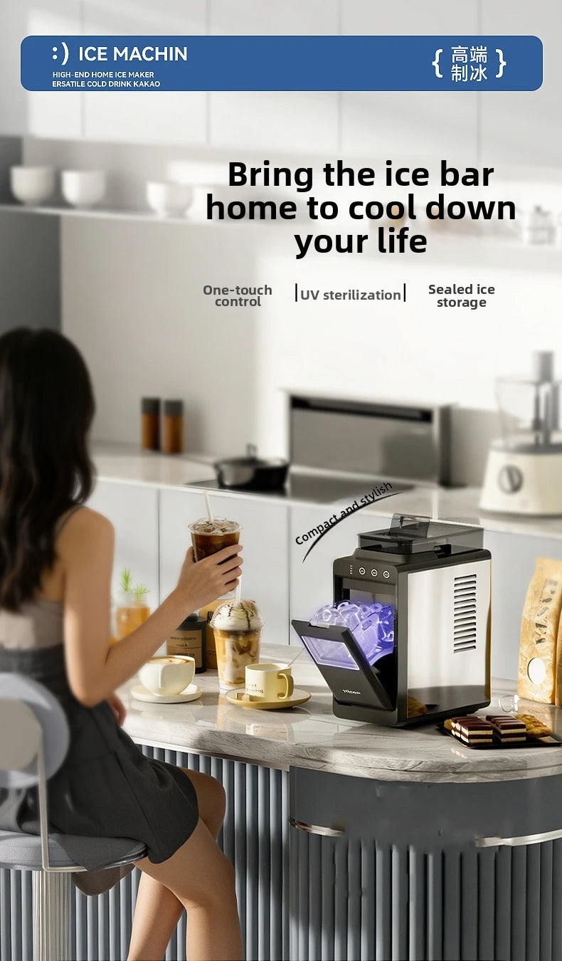 15kg Automatic Ice Maker Machine Compact Mini Dorm/Office/Home