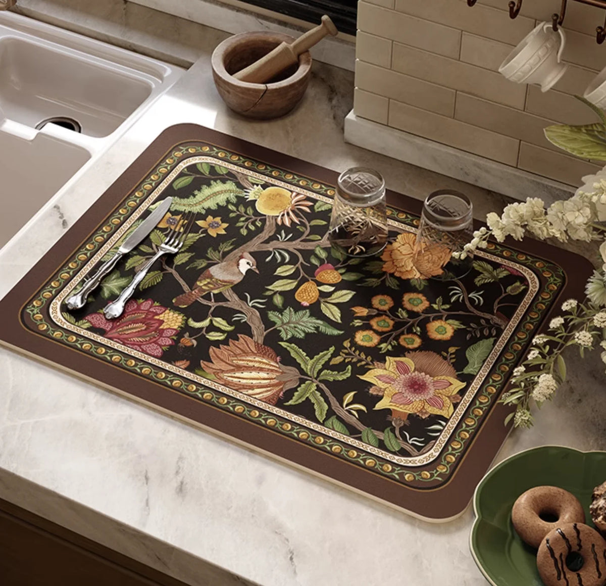 Dish Drying Mat Super Absorbent Counter Draining Mat