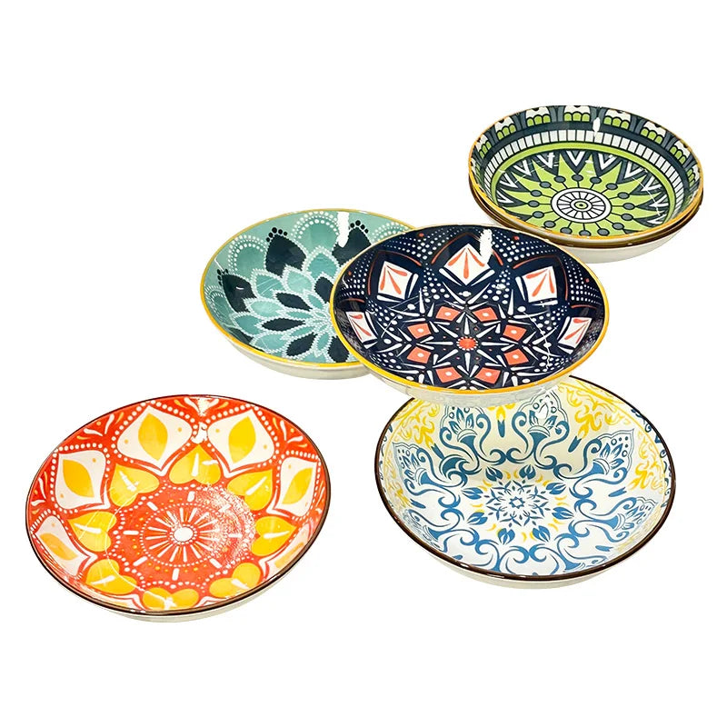 6pcs- Ceramic Bohemia Plate Salad Plate Appetizer Serving