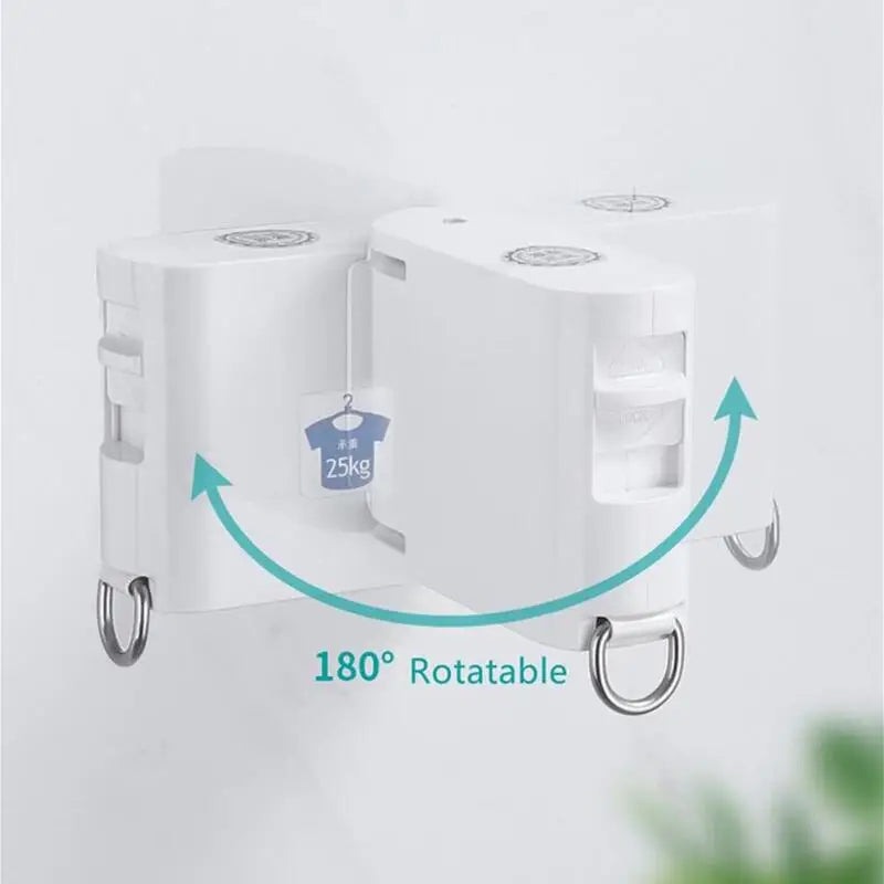 Retractable Clothesline Indoor Outdoor Clothes Drying Rack Rope