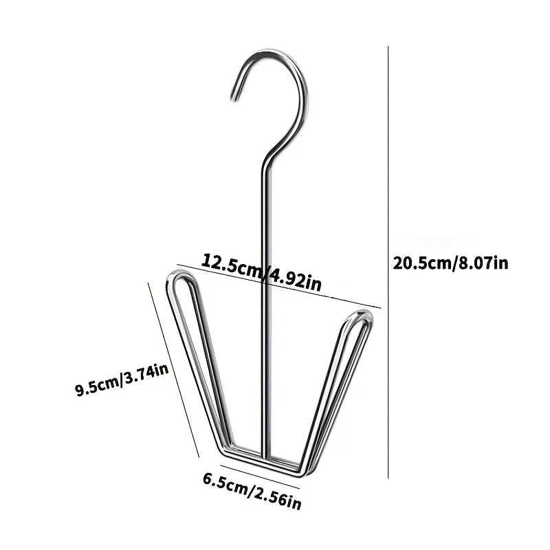 4pcs Stainless Steel U-Shaped Shoe Rack Windproof No-Drill