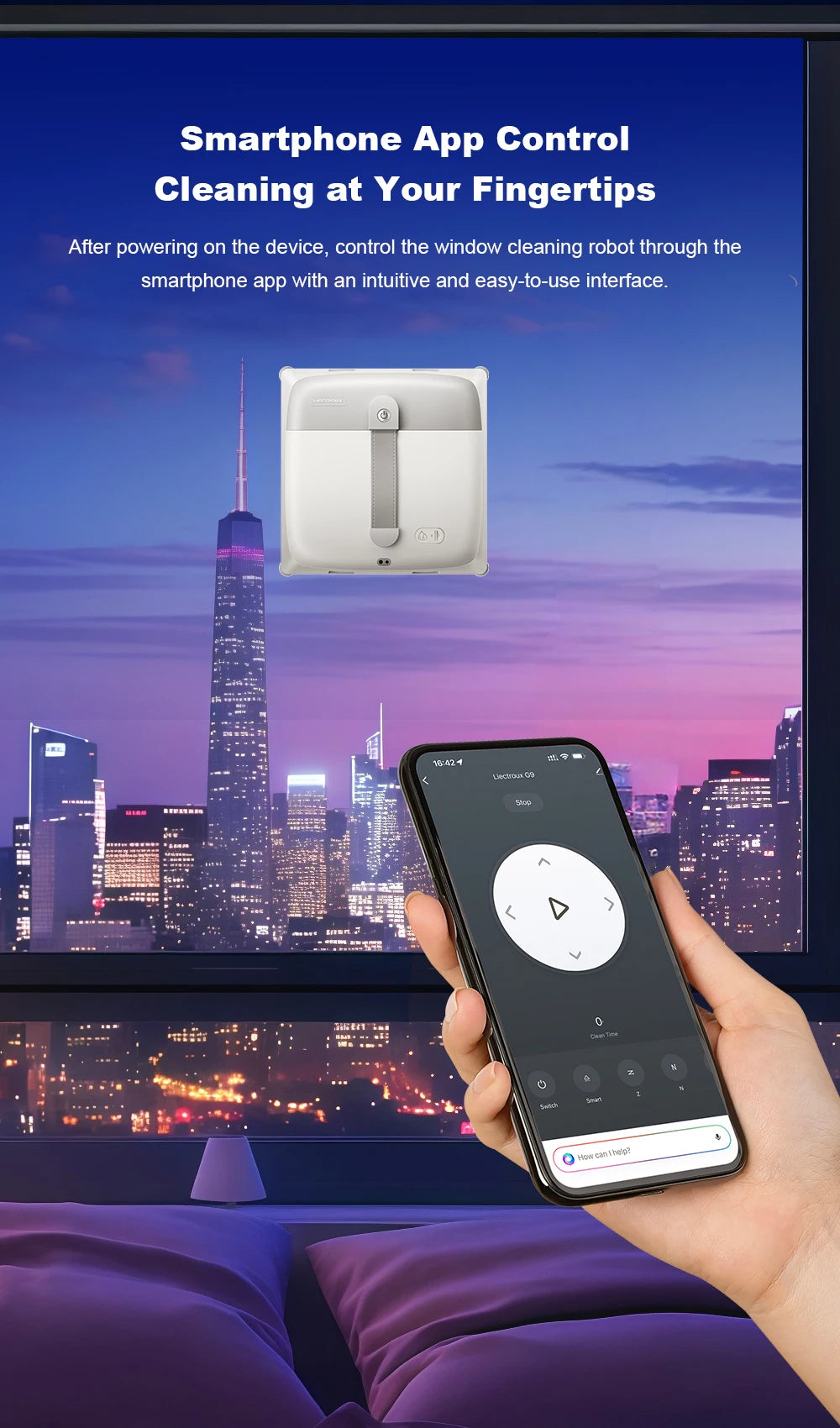 Window Cleaning Robot Liectroux G9 Vibrating Bionic Arms