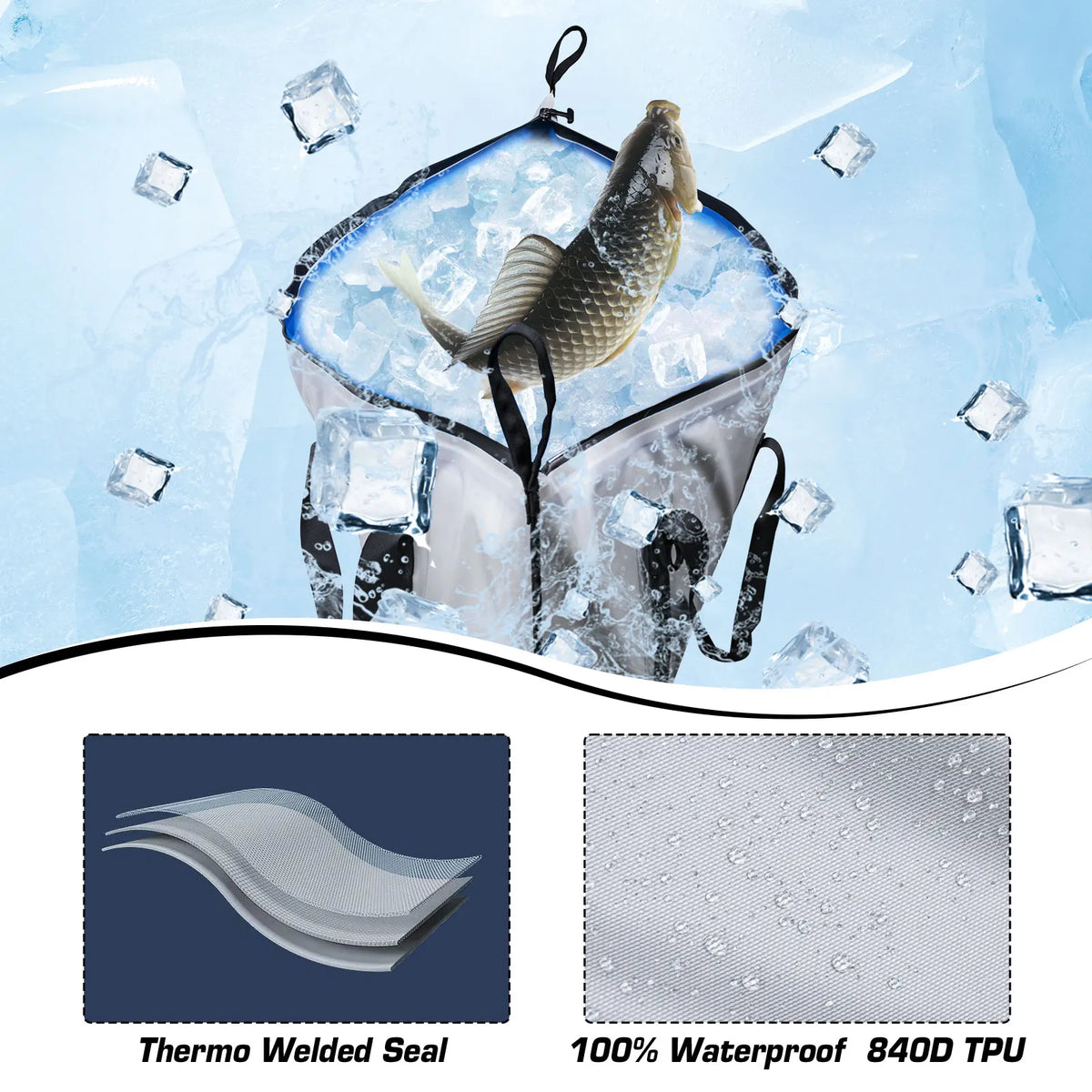 Goture Large Capacity Insulated Fish Cooler Bag Tpu