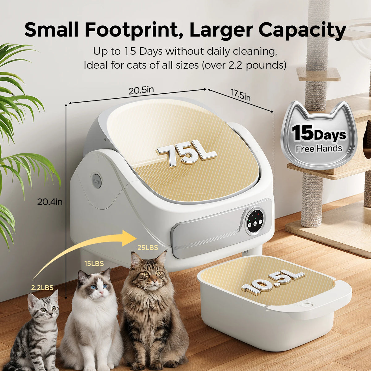 Patbrela Automatic Litter Box Self-Cleaning Cat Litter Box