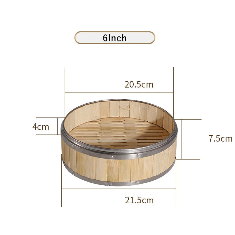 Reusable Round Bamboo Steamer Cover Dumplings Steaming Grid