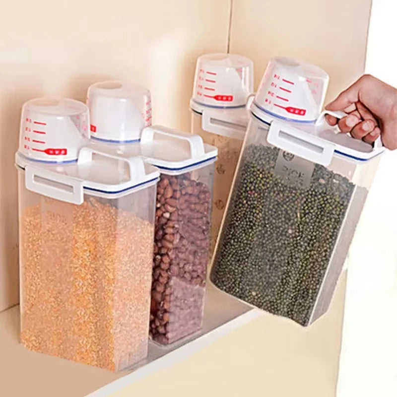 Sales 1pc Rice Grains Food Storage Canister Measuring