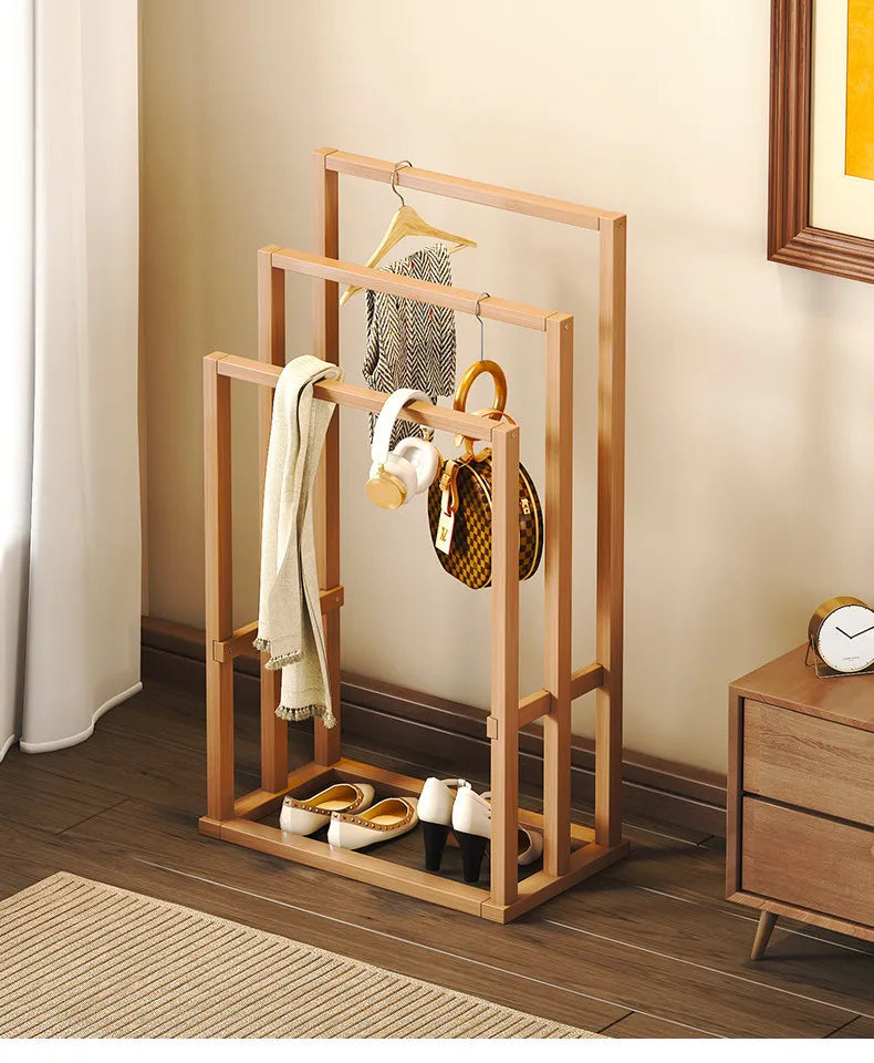 Nordic Style Simple Bamboo Clothes Drying Rack Bathroom