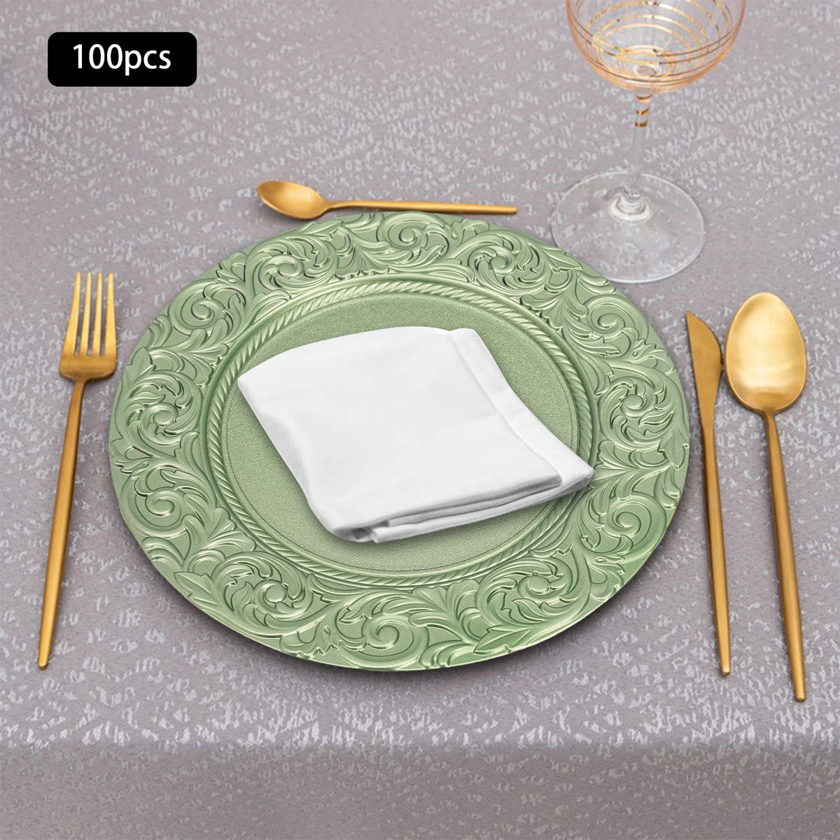 100pcs Charger Plates 13 Inch Round Charger Plates
