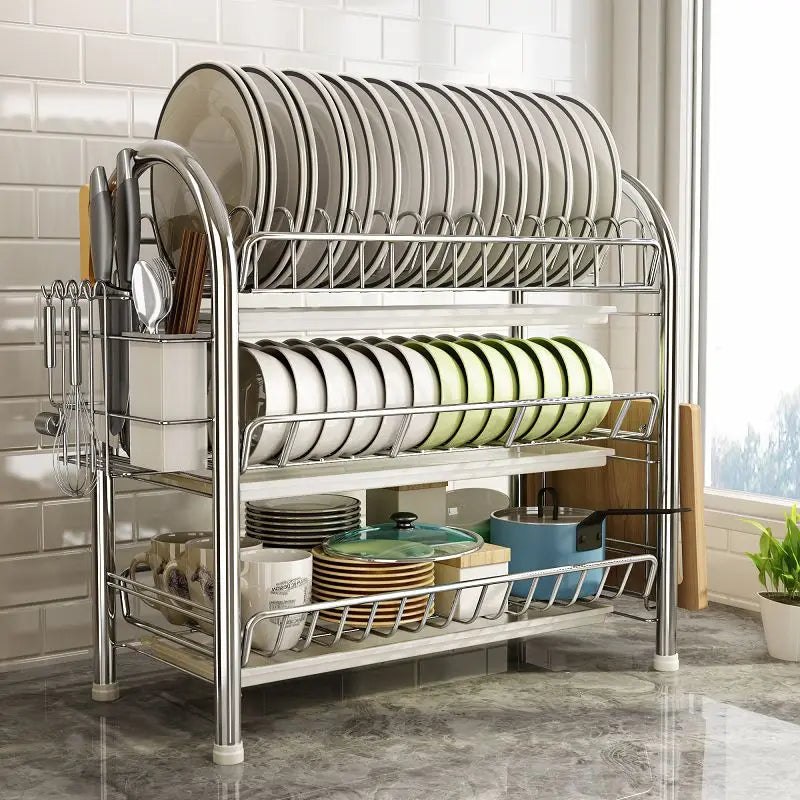 Dish Drying Rack Adjustable Stainless Steel Tier Plates