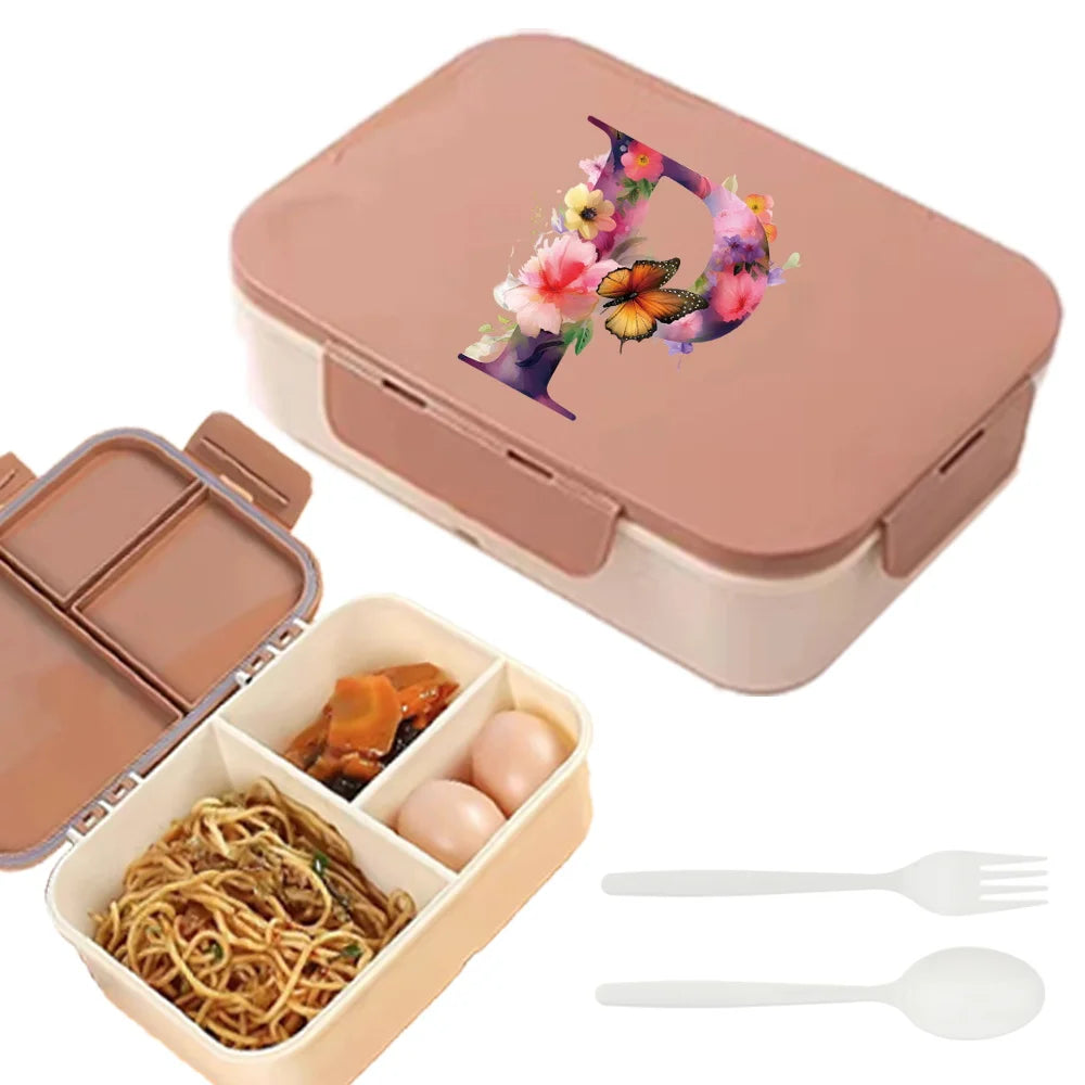 Flip Lid Compartment Lunch Box Food Organizer Case