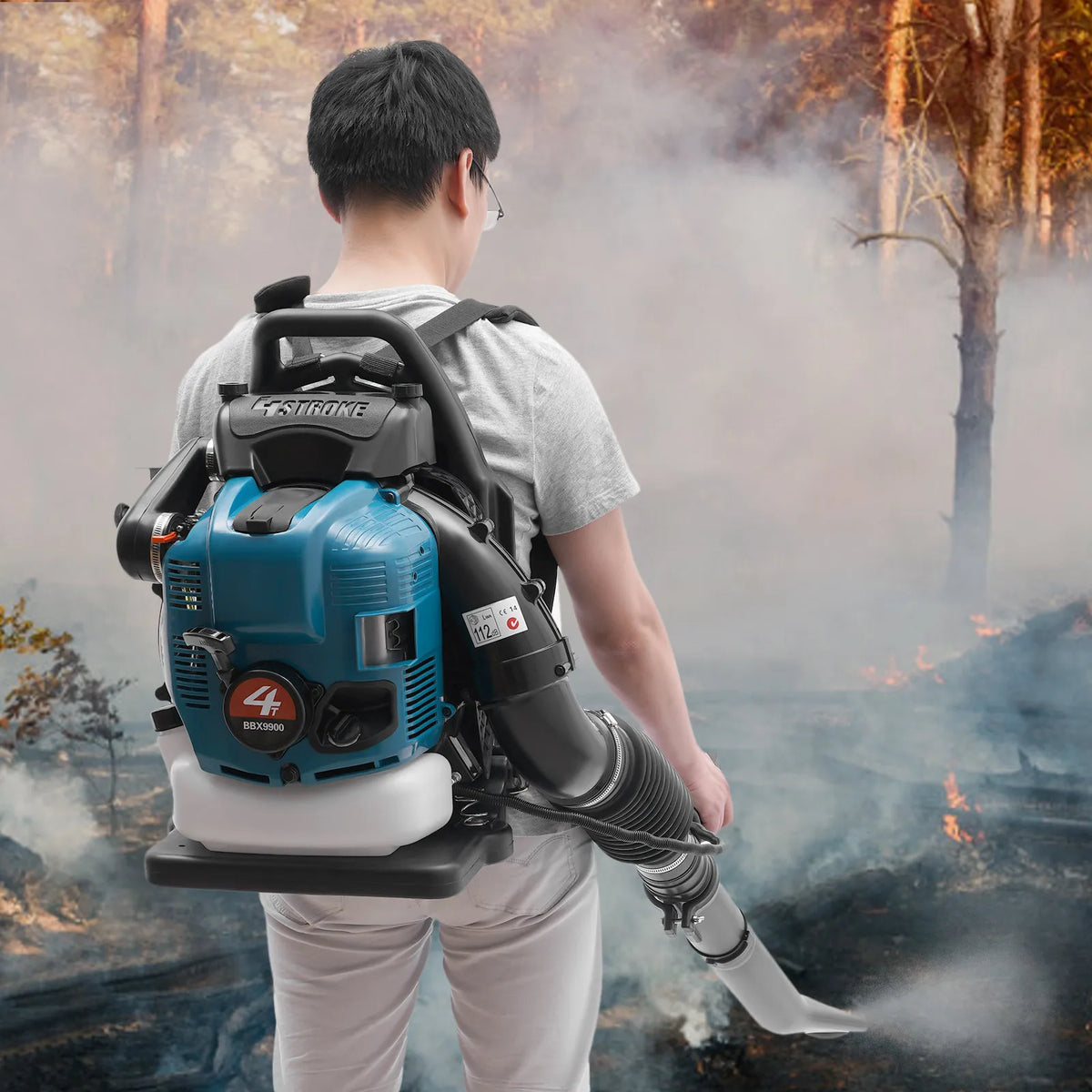 75 6cc 4-Stroke Gas Backpack Leaf Blower 2600w