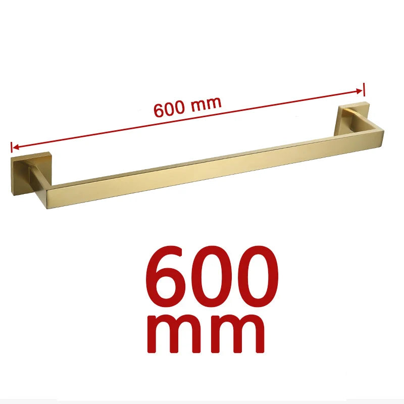 Gold Brushed Bathroom Hardware Towel Bar Rail Toilet