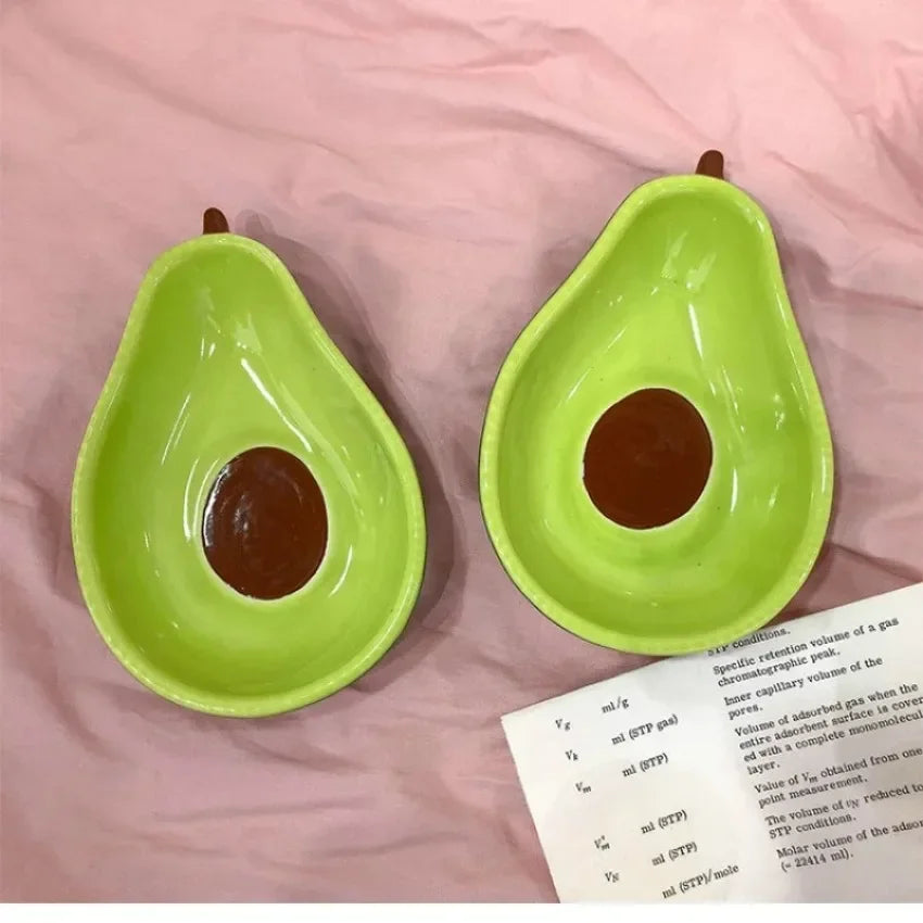 Creative Avocado Shaped Ceramic Dish Fruit Salad Plate