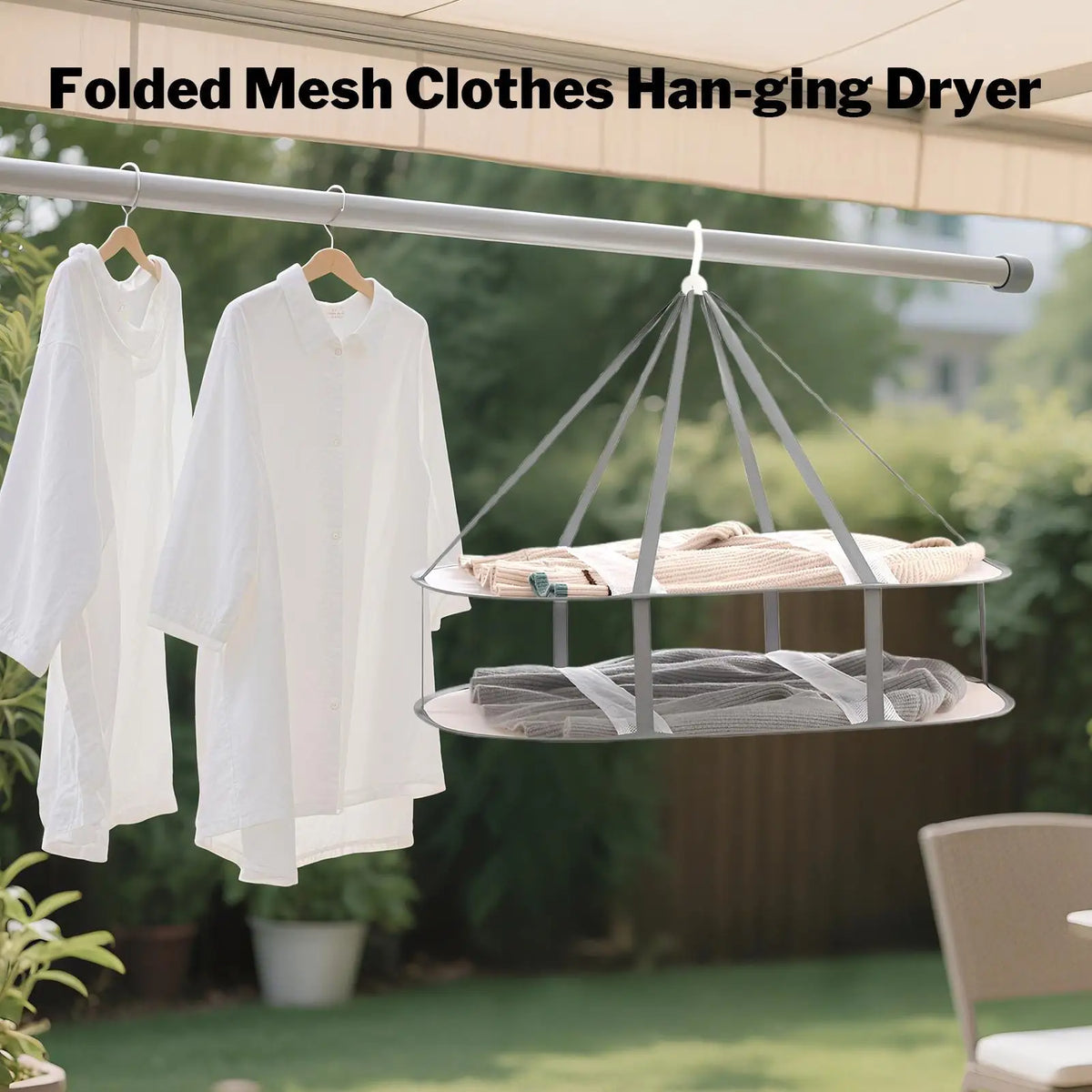 2/3 Layers Folding Clothes Drying Rack Flat Foldable