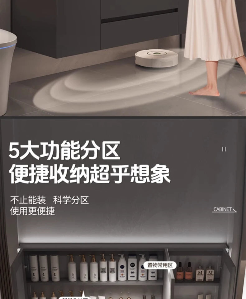Paper Drawers Bathroom Cabinet Organizer Storage Mirror Toilet