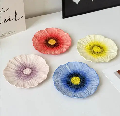 6-Inch Flower Small Dish Ceramic Small Dish Irregular