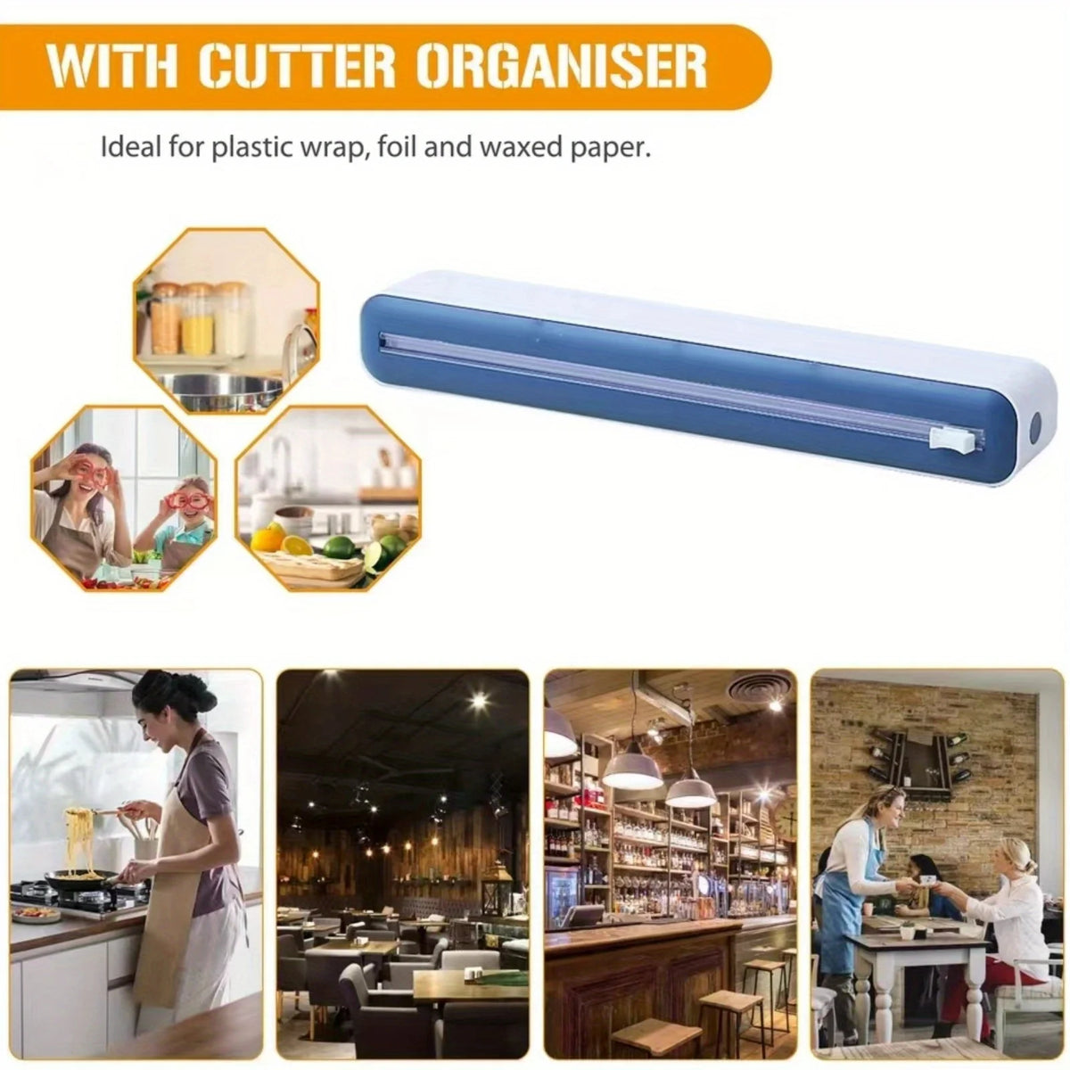 2-In-1 Plastic Wrap & Foil Dispenser Slide Cutter