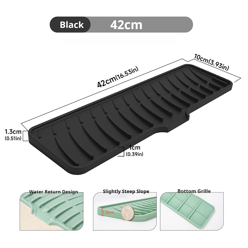 Faucet Silicone Mat Bathroom Anti-Slip Sink Drain Mat