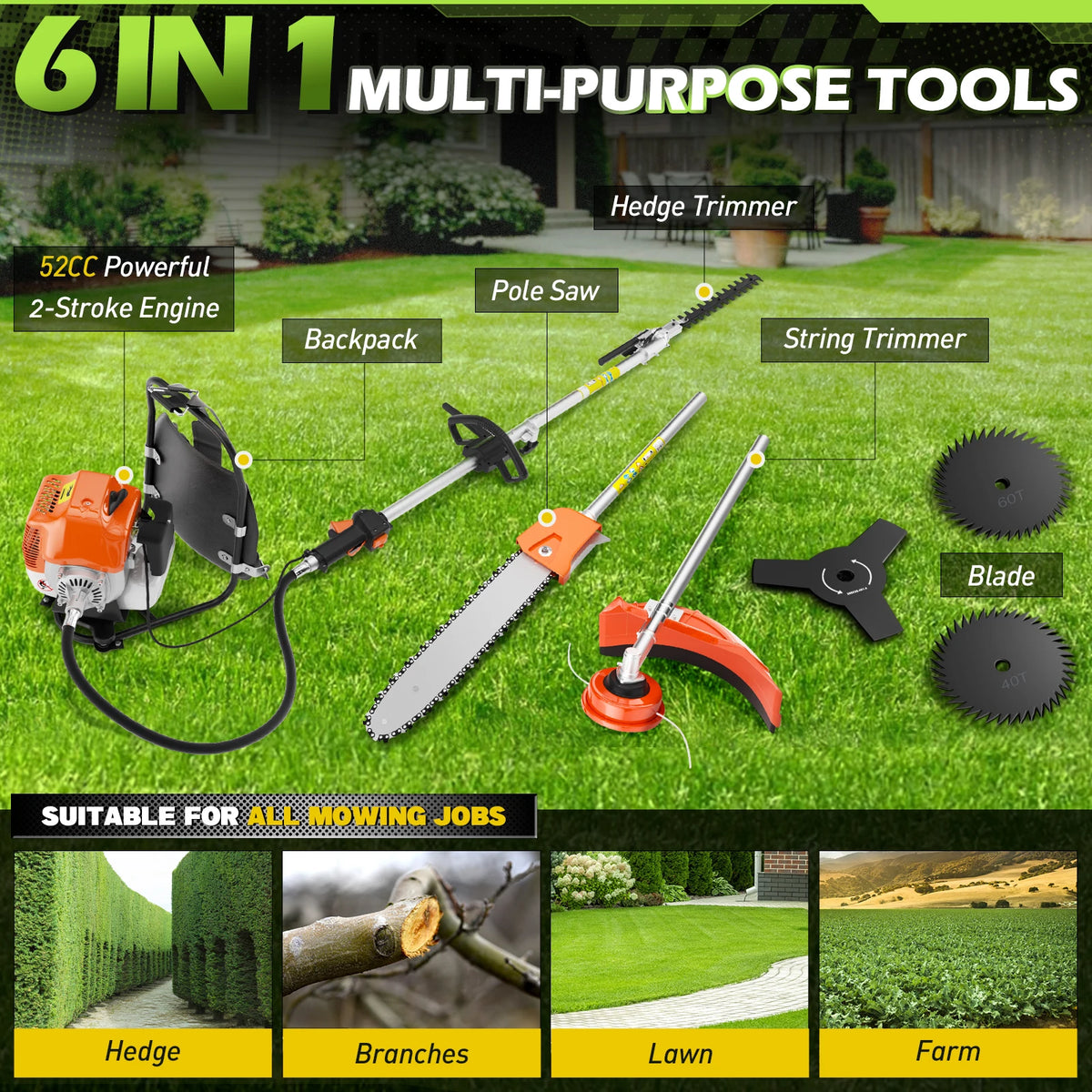 52cc In Gas Hedge Trimmer Brush Cutters Weed