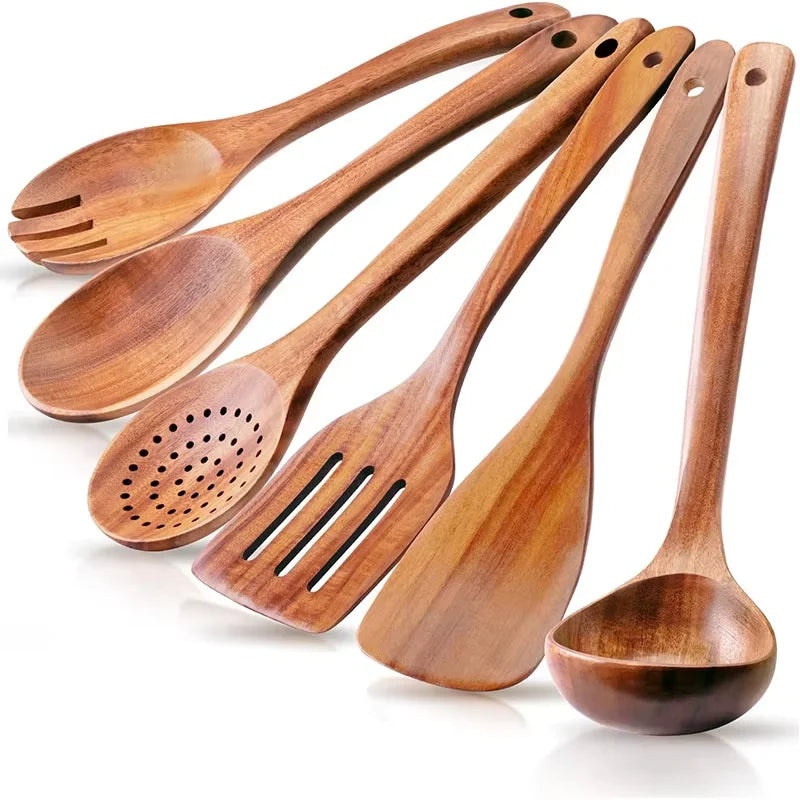 Wooden Utensil Natural Acacia Wood Cooking Utensils Durable