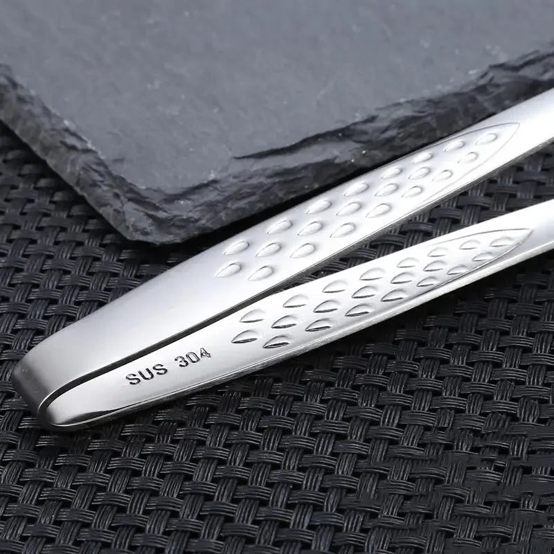 1pc 304 Stainless Steel Food Tongs Long Handle