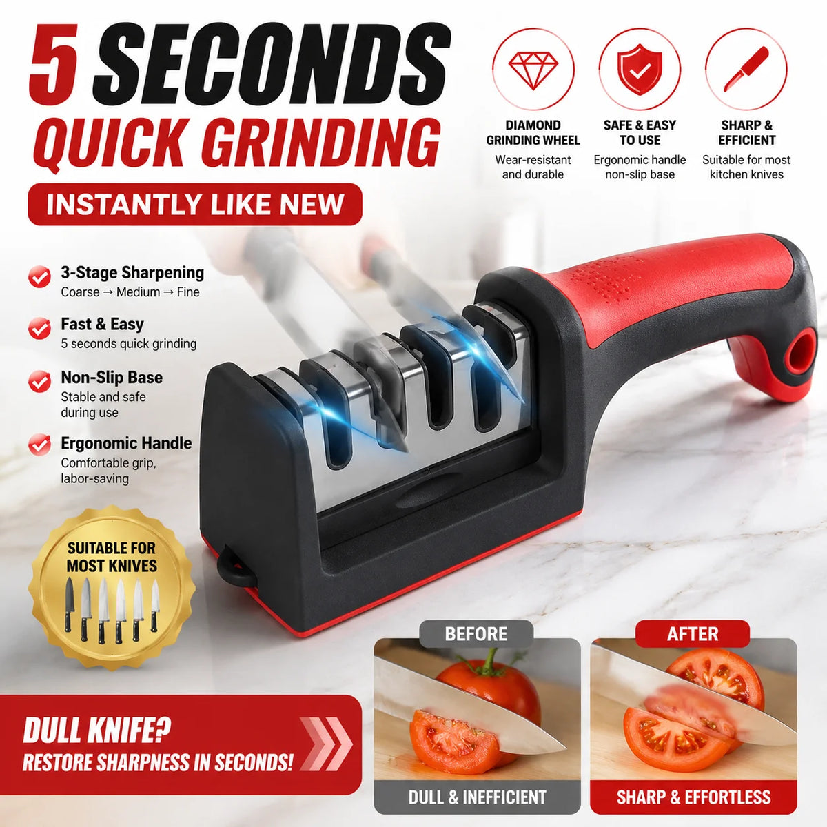 Knife Sharpener Stage Fast Grinding Professional Sharpening
