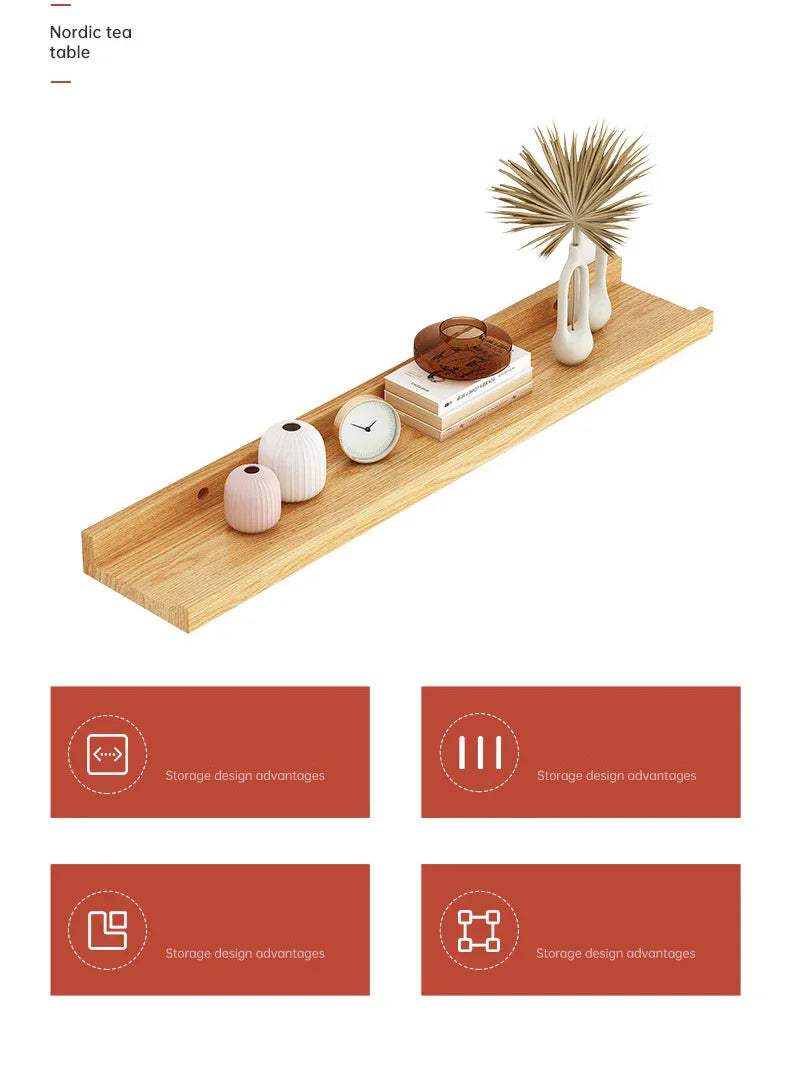 Wooden Floating Shelf Wall Mounted U-Shaped Shelf Display