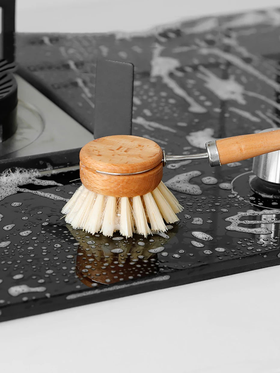 Bamboo Cleaning Brush Natural Dishes Pots Pans Sink