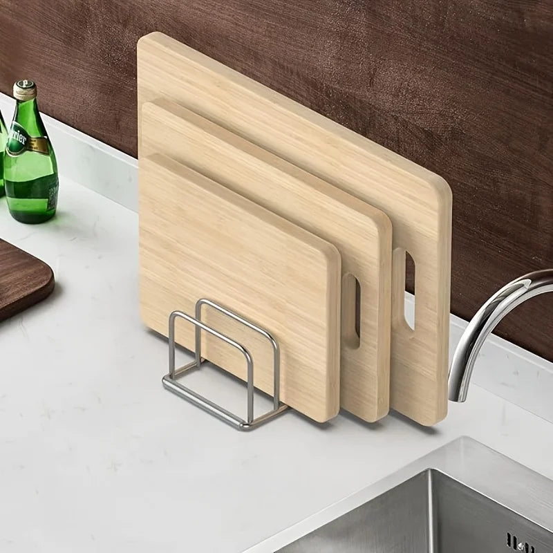 1/2/3pc Space-Saving Stainless Steel Pot Lid Cutting Board