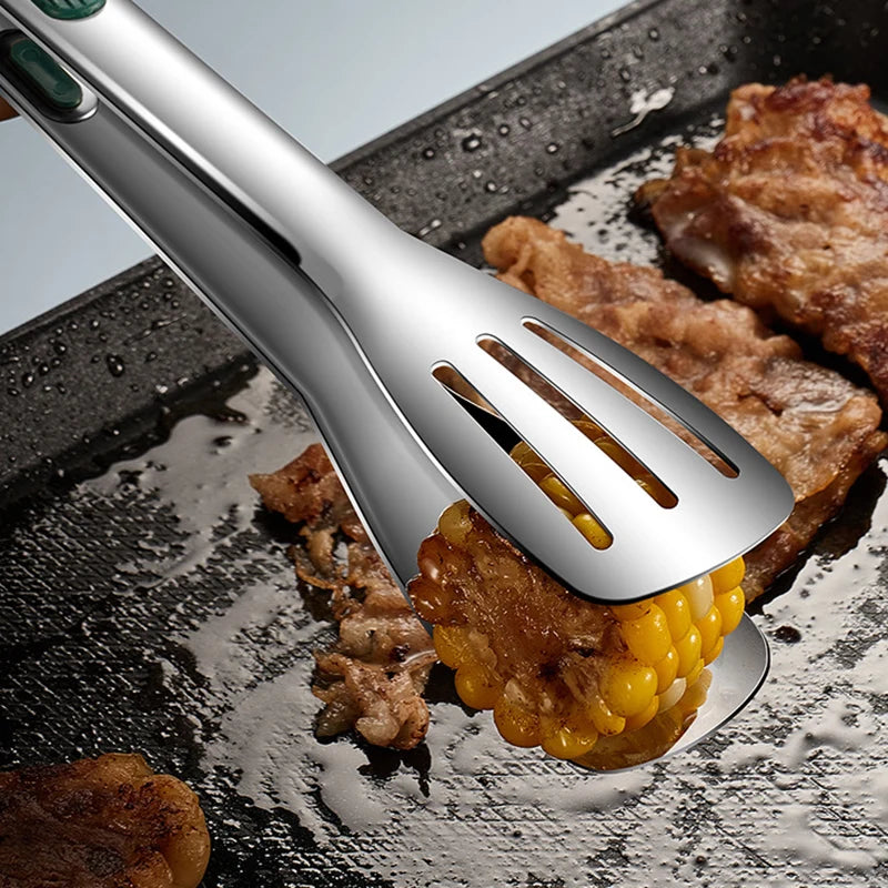 Non-Slip Stainless Steel Food Tongs Meat Salad Bread
