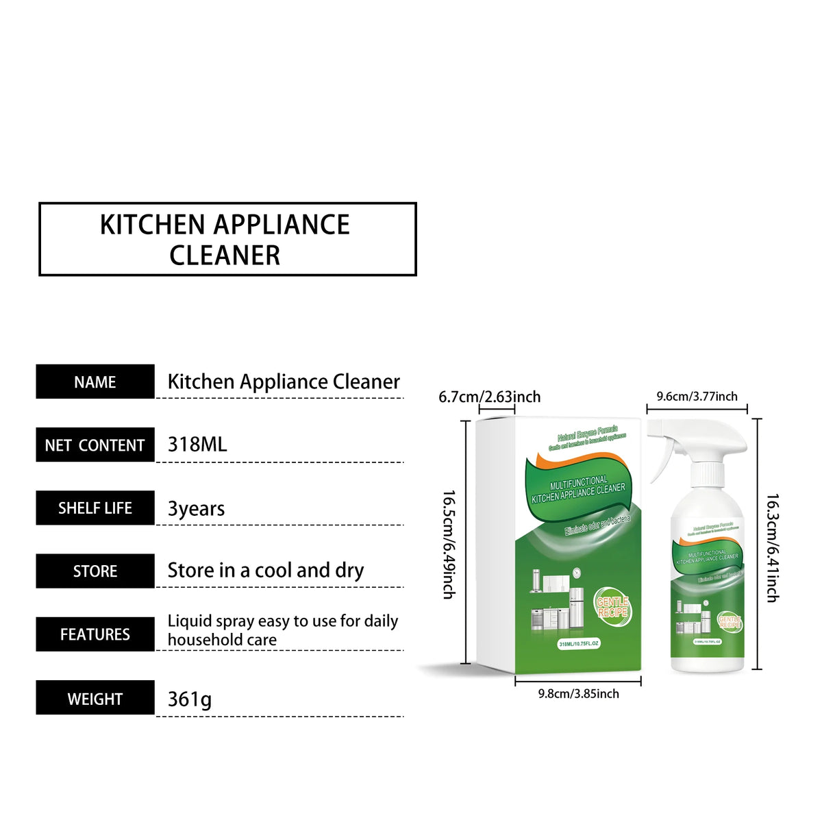 Appliance Cleaner Odor Eliminator Oven Stove Range Hood