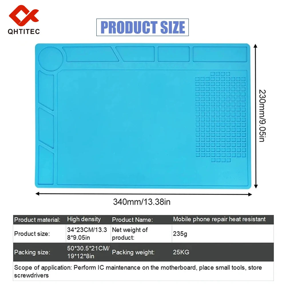 Anti-Static Esd Soldering Silicone Mat Heat-Resistant Work Pad