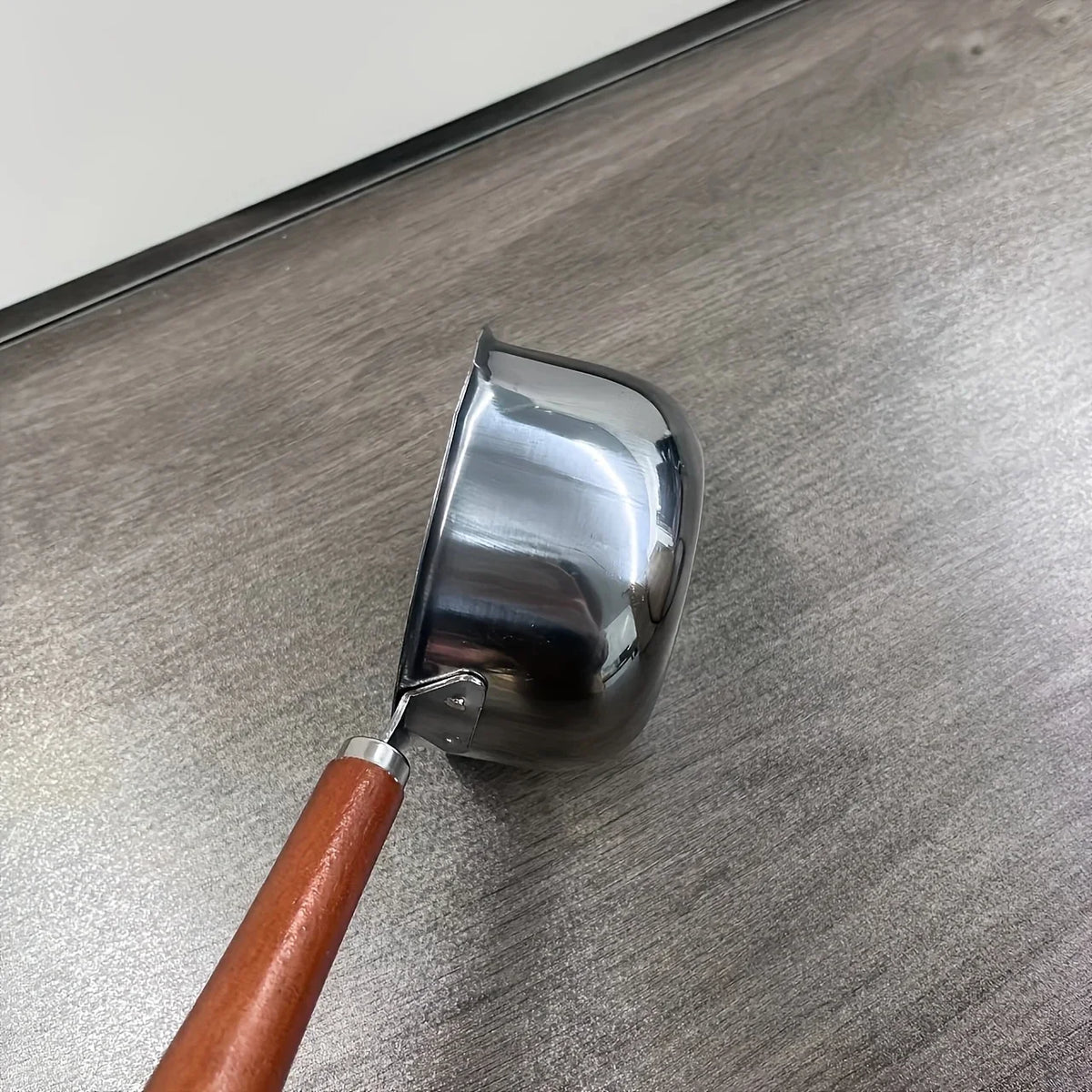 Stainless Steel Melting Pot Wooden Handle Stainless Steel