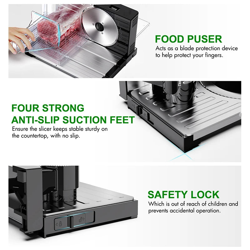 Appliances Meat Slicer Removable Blades Electric Food Slicer
