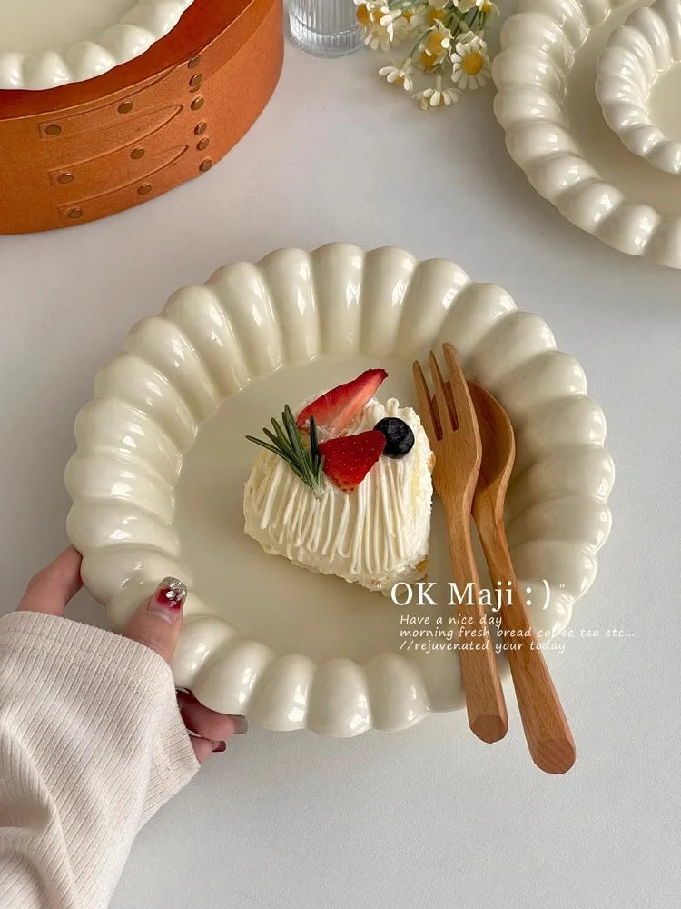 High-Looking Ceramic Plate Western-Style Dinner Plate Round Plate